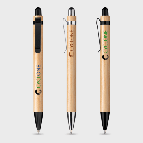 Bamboe stylus pennen met metallic details